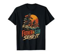 Mountain Bike Dad and Son Send It - MTB Gift T-Shirt