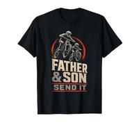 Mountain Bike Dad and Son Send It - MTB Gift T-Shirt
