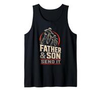 Mountain Bike Dad and Son Send It - MTB Gift Tank Top
