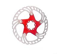 Mountain Bike Disc Brake Rotors Featuring Floating Technology for Improved Thermal Management and 44mm Bolt Circle Mounting (Red 180mm)