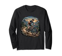 Mountain Bike Downhill Alps Mountains Nature Long Sleeve T-Shirt