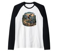 Mountain Bike Downhill Alps Mountains Nature Raglan Baseball Tee