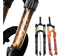 Mountain Bike Front Fork 27.5/29 Inch Shock-absorbing and Anti-shock Pressure Accessories， 9*100Mm Mountain Bike Axle， Travel 120Mm Shoulder Control/wire C 27.5-inch shoulder control white black tube