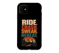 Mountain Bike Funny Ride Crash Swear Repeat Case for iPhone 11