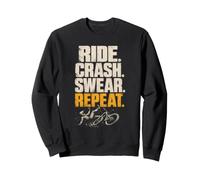 Mountain Bike Funny Ride Crash Swear Repeat Sweatshirt