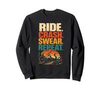 Mountain Bike Funny Ride Crash Swear Repeat Sweatshirt