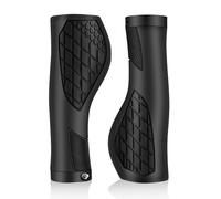 Mountain Bike Grips, Black Bike Handlebar Grips Inner Diameter 22mm Anti-Slip and Shock-Absorbing Bicycle Handlebar Grips with TPU and Silicone Material