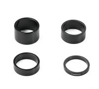 Mountain Bike Headset Spacer 4PCS Aluminum Alloy Front Stem Fork Spacer for Bicycle Fits 28 6mm Diameter Headset (Black)