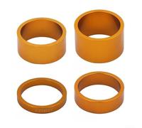 Mountain Bike Headset Spacer 4PCS Aluminum Alloy Front Stem Fork Spacer for Bicycle Fits 28 6mm Diameter Headset (Golden)