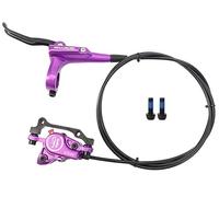 Mountain Bike Hydraulic Disc Brake 1450mm Left Rear Brakes Fit Bicycle MTB XC Trail E-Bike Fat Bikes Aluminum Alloy Brake Lever with 2 Piston Clamp (Color : Purple, Size : 1450mm)