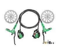 Mountain Bike Hydraulic Disc Brake Set Left Front 800mm Right Rear 1600mm Hose 4-Piston Dual Ultra-light Aluminum CNC With 160mm Rotors