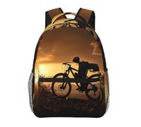 Mountain Bike In The Evening Cute Backpack Waterproof Lightweight Casual Backpack One Size Daypack Travel Laptop Bag For Men Women