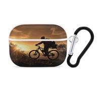 Mountain Bike in The Evening Earbuds Organizer Shockproof Protective Airpods Pro Cover with Carabiner Clip Anti Fall Carrying Earphone Case Cover for Airpods Pro 2nd Generation White