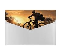 Mountain Bike in The Evening File Organizer for Office,6 Pockets Expanding File Folder, Portable Accordion Folders for Desktop, Waterproof Paper Bill Receipt Organizer for Business