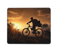 Mountain Bike in the Evening Mouse Pad with Stitched Edge, Comfortable Mouse Pads with Non-Slip Rubber Base Gaming Mouse Mat Washable Mousepads Computers Laptop Desk Accessories for Office 7 x 8.6 in