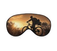 Mountain Bike in The Evening Sleep Mask for Women Men, Soft Eye Mask with Adjustable Strap for Sleeping, Light Blocking Travel Blindfold for Nap Comfortable Eye Cover for Home Office