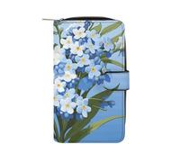 Mountain Bike in The Evening Wallet with 12 Card Slots - PU Leather Long Clutch Purse, Zipper Coin Holder & ID Window, Lightweight Travel Cash Wallet, Do Not Forget Me, 19.7x11x3.5cm, Modern