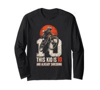 Mountain Bike Kids 10th Birthday This Kid is 10 Shred Long Sleeve T-Shirt