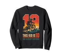 Mountain Bike Kids 10th Birthday This Kid Is 10 Shred Sweatshirt