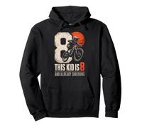 Mountain Bike Kids 8th Birthday This Kid Is 8 Shredding Pullover Hoodie