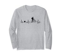 Mountain Bike MTB Heartbeat I Love Mountain Biking Long Sleeve T-Shirt