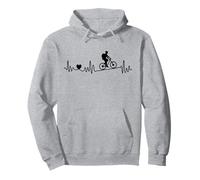 Mountain Bike MTB Heartbeat I Love Mountain Biking Pullover Hoodie