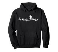Mountain Bike MTB Heartbeat I Love Mountain Biking Pullover Hoodie