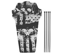 Mountain Bike Mudguard Front Rear Bicycle s Accessory Durable Flexible Universal Fit for 26 27.5 29 Inch Wheels High Quality PP5 Plastic Material 10.7 x 6.1in 4 Cable Ties (Skull Head)