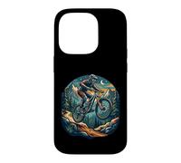 Mountain Bike Night Jump Moon Mountains Cycling Case for iPhone 14 Pro