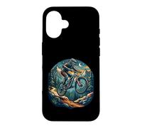 Mountain Bike Night Jump Moon Mountains Cycling Case for iPhone 16