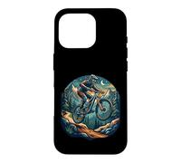 Mountain Bike Night Jump Moon Mountains Cycling Case for iPhone 16 Pro