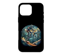 Mountain Bike Night Jump Moon Mountains Cycling Case for iPhone 16 Pro Max
