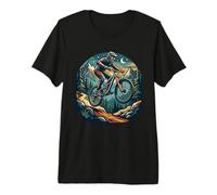 Mountain Bike Night Jump Moon Mountains Cycling Premium T-Shirt