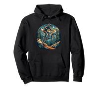 Mountain Bike Night Jump Moon Mountains Cycling Pullover Hoodie