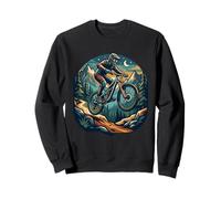 Mountain Bike Night Jump Moon Mountains Cycling Sweatshirt