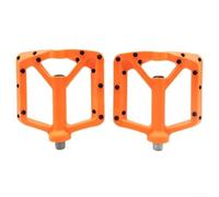 Mountain Bike Pedals, 2 Pack Nylon Body with Replaceable Non-Slip Screws Smooth Dual Bearing Design for Cyclists Riding in Various Terrain(orange)