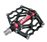Mountain Bike Pedals Lightweight MTB Mountain Bike Pedals Aluminum Alloy Footrest Big Flat Ultralight Cycling Pedal(Red)