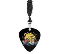 Mountain Bike Personalized Guitar Picks Necklace Guitar Pendant Jewelry Gifts for Women Men