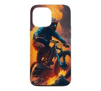 Mountain bike rider with burning tires Case for iPhone 13 Pro Max