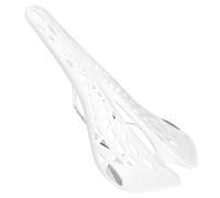 Mountain Bike Saddle Cycling Seat Pad Plastic White | Breathable Design, Easy to Install and Remove, Simple Profile for Bike Use, Random Logo Finish