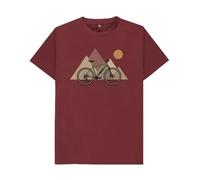Mountain Bike Sunset Graphic T-Shirt Red Wine