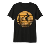 Mountain Bike Sunset Jump Forest MTB Trail Cyclist Premium T-Shirt