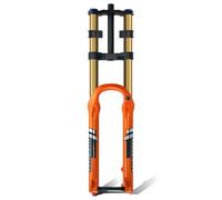 Mountain Bike Suspension Fork 27.5/29in Double Shoulder Air Fork TA15x110mm | Crown Lockout 1-1/8" Straight Downhill Front Fork Travel 180mm Disc Brake Damping Rebound(Orange,27.5")