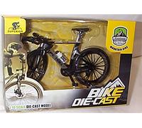 Mountain bike time trial silver and black bike 1:10 scale diecast model