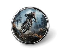 Mountain Bike Tournament Badges Circle with Button Design, Personalized Picture Pin Brooches, Round Badge Holders for Decorate Hat Shirt Clothing Bag Accessories