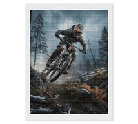 Mountain Bike Tournament Diamond Art Kits for Adults Diamond Art Diamond Painting DIY 5D Diamond Painting Kit Diamond Painting Kits for Adults Gem Art Square Diamond Art Full Drilla 12"x16"