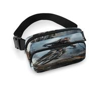Mountain Bike Tournament Fanny Pack Belt Bag with Adjustable Strap Fashion Waist Bag for Outdoor Sports Hiking, white, 20x13cm, Full Printed Waist Bag