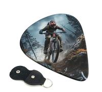 Mountain Bike Tournament Guitar Plectrums, 6 Guitar Plectrums, Double Sided Printing, For Acoustic Guitar, Bass, Ukulele, Electric Guitar (0.46 Mm 0.71 Mm 0.96 Mm)