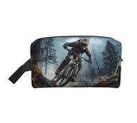 Mountain Bike Tournament Portable Large-Capacity Travel Toiletry Bag (Print Models) Waterproof Makeup Storage Bag for Men and Women for Business Trips, Fitness, Bathroom, Daily Storage