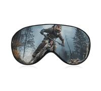Mountain Bike Tournament Sleep Mask for Women Men, Soft Eye Mask with Adjustable Strap for Sleeping, Light Blocking Travel Blindfold for Nap Comfortable Eye Cover for Home Office